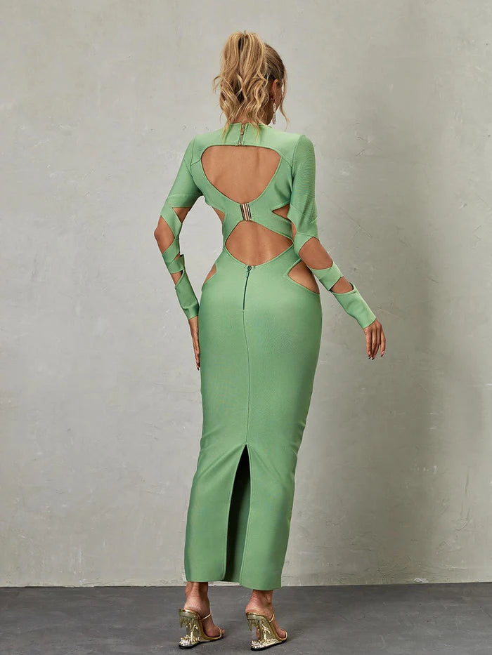 Long Sleeve Cutout Bandage Dress Women Sexy Dress